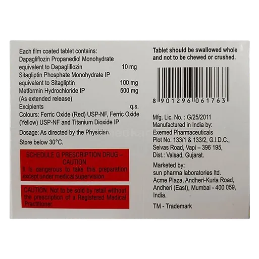 istamet d xr 500mg tablet 7's